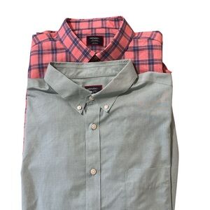 UNTUCKit Men's (lot of 2) Pink Plaid and Green Shirts Clark Cadetto WF